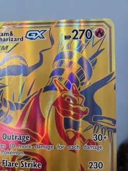 JUMBO Oversized Reshiram & Charizard GX Tag Team Gold Promo SM247 Pokemon NM - Image 4