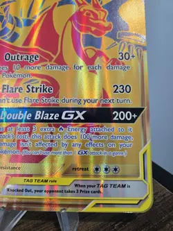 JUMBO Oversized Reshiram & Charizard GX Tag Team Gold Promo SM247 Pokemon NM - Image 5