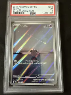 2023 Pokemon OBF EN #202 Cleffa Illustration RARE PSA 7 - Image 1
