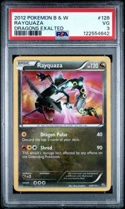 2012 POKEMON B&W DRAGONS EXALTED #128 RAYQUAZA PSA 3 - Image 1