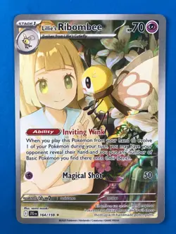 Pokemon TCG Lillie's Ribombee Journey Together 164/159 Illustration Rare Holo - Image 1