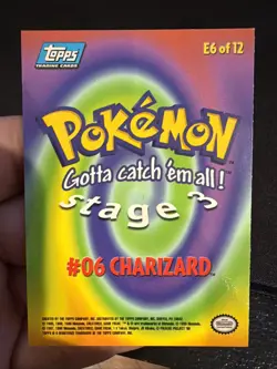 Pokemon Topps #6 Charizard E6 of 12 Blue Label Non-Holo - Image 3