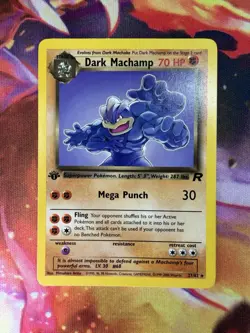 Dark Machamp 27/82 LP 1st Edition Non Holo Rare Team Rocket WoTC Pokemon TCG - Image 1