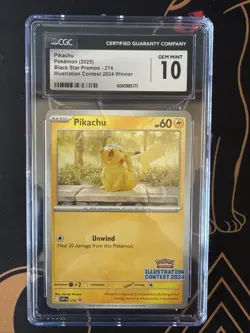 2025 Pokemon Black Star Promos Pikachu Illustration 2024 Winner #214 CGC 10 - Image 1