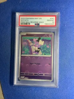 2025 POKEMON WHT EN-WHITE FLARE Poke BALL REVERSE HOLO #041 GOTHITA PSA 10 - Image 1