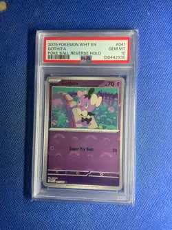 2025 POKEMON WHT EN-WHITE FLARE Poke BALL REVERSE HOLO #041 GOTHITA PSA 10 - Image 3