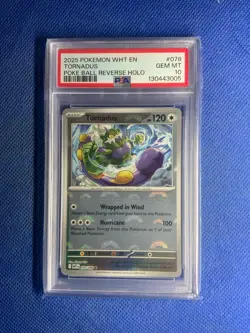Tornadus 078/086 Poke Ball Reverse Holo White Flare Pokemon PSA 10 - Image 3