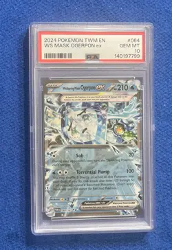 2024 POKEMON TWILIGHT MASQUERADE TWM EN #64 WS MASK OGERPON ex PSA 10 - Image 1