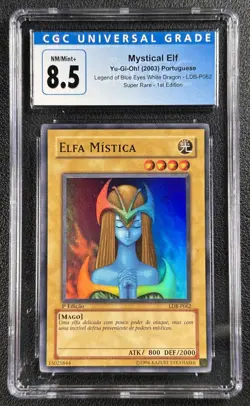 MYSTICAL ELF CGC 8.5 2003 YU-GI-OH! PORTUGUESE #LDB-P062 1ST EDITION RARE 3071 - Image 1