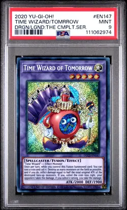 TIME WIZARD OF TOMORROW DLCS-EN147 LIMITED EDITION PSA 9 YU-GI-OH - Image 1