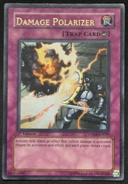 Yugioh 2x Damage Polarizer 1st and Unlimited Edition Ultra Rare DP04-EN029 LP - Image 2
