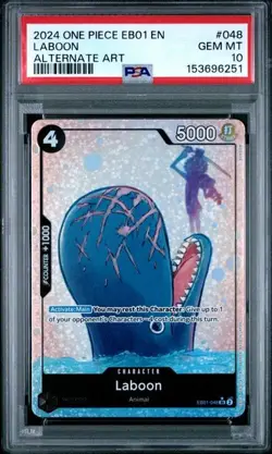 PSA 10 2024 One Piece Laboon EB01 Alternate Art #048 SR English - Image 1