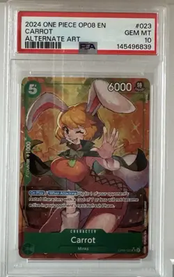 One Piece Two Legends Carrot OP08-023 Alternate Art PSA 10 Gem Mint 2024 English - Image 1
