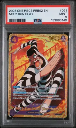 2025 ONE PIECE PRB02-PREMIUM BOOSTER THE BEST- VOL.2 #061 MR. 2 BON CLAY PSA 9 - Image 1