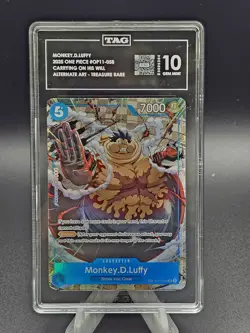 2025 One Piece OP11 Monkey D Luffy Treasure Rare TAG 10 - Image 1