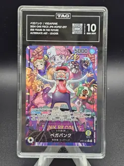 2024 One Piece Japanese OP07 Vegapunk Leader Alternate Art TAG 10 - Image 1