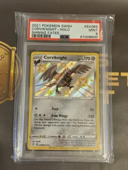PSA 9 Corviknight SV089 Shining Fates Shiny Holo Pokemon Card Mint - Image 1