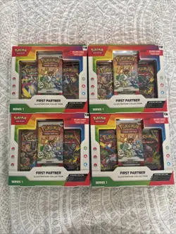 1 Pokemon First Partner Illustration Collection Series 1 Box Promo Cards Sticker - Image 1
