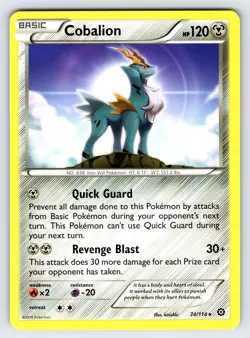 Cobalion 74/114 2016 XY Steam Siege Pokemon Card TCG Non Holo Rare - Nm - Image 1