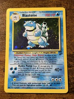 Blastoise 2/130 Holo Rare Base Set 2 Pokemon Card Vintage LP GREAT CONDITION - Image 1