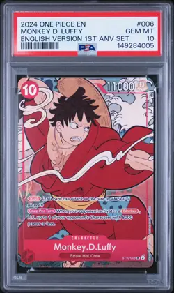 2024 ONE PIECE ENGLISH VERSION 1ST ANNIVERSARY SET #006 MONKEY D. LUFFY PSA 10 - Image 1