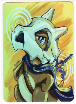 Pokemon Fanart - CUBONE * - SILVER FOIL HOLO Card by SPACED_OUT - Image 1
