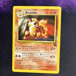Arcanine 6 Black Star Promo WOTC Vintage Pokemon TCG Card LP - Image 1