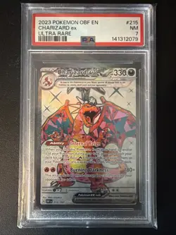 Pokemon TCG Charizard EX Card Obsidian Flames 215/197 Psa 7 - Image 1