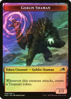 MTG GOBLIN SHAMAN // SAMURAI TOKEN FOIL Kamigawa: Neon Dynasty NM - Image 1