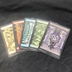 Magic The Gathering Full Art Phyrexian Land Set Non-Foil (one of each color) - Image 1