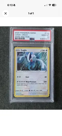 2020 Pokemon SWSH #132 Lugia Holo Vivid Voltage Gem Mint PSA 10 - Image 1