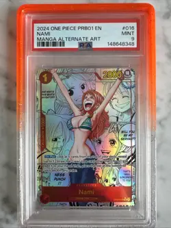 2024 ONE PIECE PRB01 ENGLISH #OP01-016 NAMI MANGA ALTERNATE ART PSA 9 - Image 1