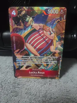 One Piece Card Lucky Roux OP09-015 TR Treasure Rare Foil Mint Red Hair Pirates - Image 1