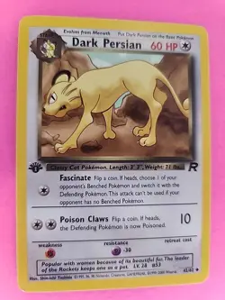 Dark Persian 1st Edition Team Rocket Pokemon Card WOTC - Image 2