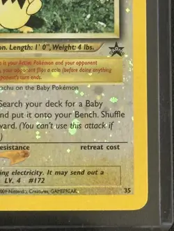 Pichu 35 WotC Promo Reverse Holo LP Pokemon Card - Image 4
