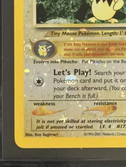 Pichu 35 WotC Promo Reverse Holo LP Pokemon Card - Image 5