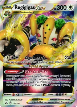 Pokemon TCG Regigigas VSTAR Crown Zenith Holo Ultra Rare Card 114/159 NM - Image 1