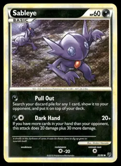 Pokemon Cards Sableye 35/90 HGSS Undaunted Uncommon NM - Image 1