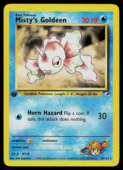 Pokemon Card - Misty's Goldeen Gym Heroes 30/132 Rare 1st Edition - Image 1