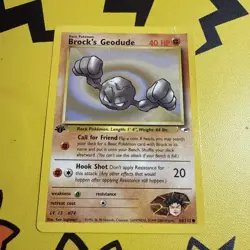 1st Edition BROCK’S GEODUDE 66/132 - GYM HEROES Pokemon Card - Image 1