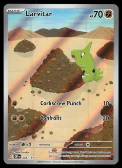 Pokemon Cards Larvitar 203/197 Obsidian Flames Illustration Rare NM - Image 1