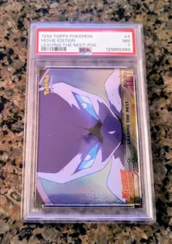 Leaving The Nest Mewtwo Strikes Back Movie Topps #4 Foil Pokemon Card PSA 7 1999 - Image 2