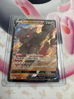 Pokemon TCG Hisuian Arcanine v Silver Tempest Holo Ultra Rare Card 090/195 - Image 1