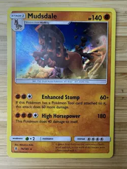 Mudsdale 76/145 - Holo - SM Guardians Rising - Pokemon Card - NM - Image 1