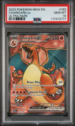 Pokemon TCG Charizard EX Mew En Ultra Rare #183 PSA Gem Mt 10 Gem Mint Card EN - Image 1