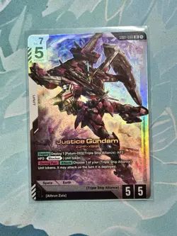 GUNDAM TCG CARD GAME Justice Gundam GD01-066 LR Holofoil ENGLISH NM - Image 1
