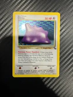 💥 1999 Pokemon TCG Ditto 3/62 Holo Rare Fossil Set WOTC Vintage Card NM - Image 1