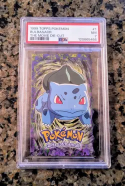 Bulbasaur Topps Die Cut Pokemon Card #1 Movie PSA 7 NM Graded 1999 Vintage RARE! - Image 1