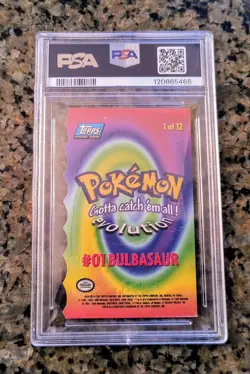 Bulbasaur Topps Die Cut Pokemon Card #1 Movie PSA 7 NM Graded 1999 Vintage RARE! - Image 3