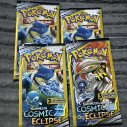 🔥Lot of 4 Pokemon TCG Cosmic Eclipse 3-Card Pack Sun & Moon🔥 - Image 1
